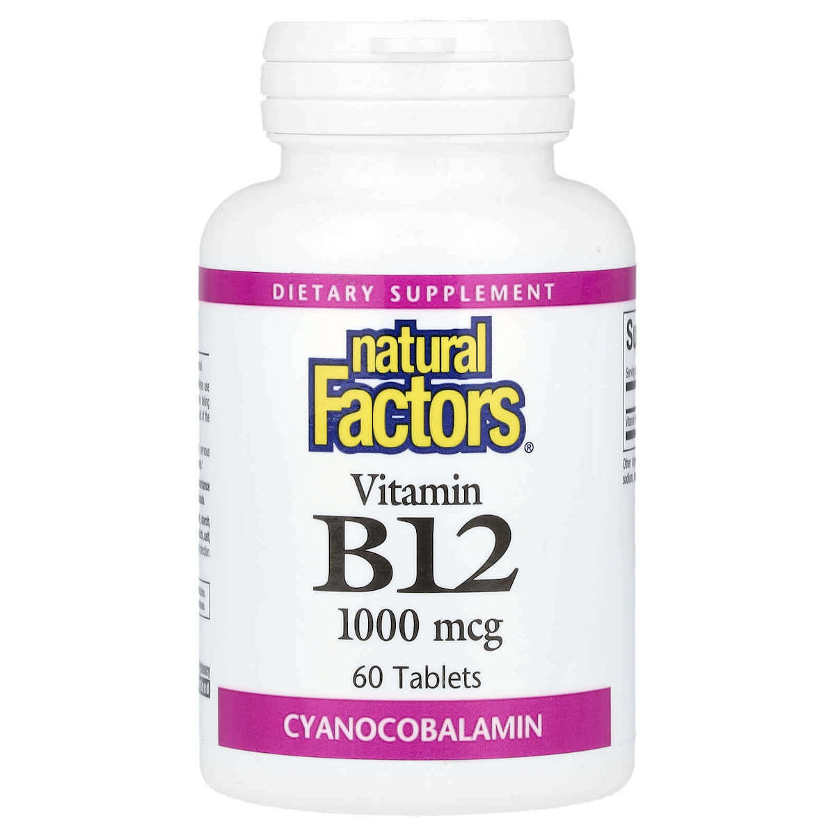 Natural Factors Βιταμίνη B12 για την Υγεία του Νευρικού Συστήματος Κεράσι 90 ταμπλέτες
