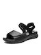 Leather Women's Flat Sandals Anatomic in Black Color