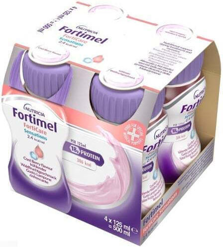 Nutricia Fortimel Forticare Sensations Ειδικό Συμπλήρωμα Διατροφής 4 x 125ml Berry