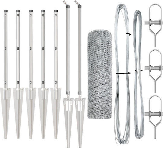 vidaXL Plasă De Sârmă Galvanizată Gri 1x10m
