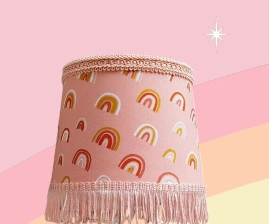 Καπέλο Φωτιστικου Πορτατίφ Pink Rainbow Διαστάσεις 15*12*10