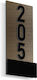 Klebendes Schild Nummernrahmen ''Nummerierung Ihrer Wahl'' 70mmx160mm Bronze Schwarz Acryl Kunststoff 3mm Nr. 597999