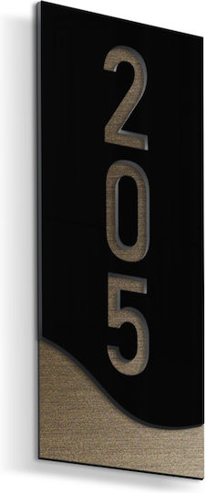 Klebendes Schild Nummernrahmen ''Ihre Wahl der Nummerierung'' 70mmx160mm Bronze Schwarz Acryl Kunststoff 3mm Nr. 636577