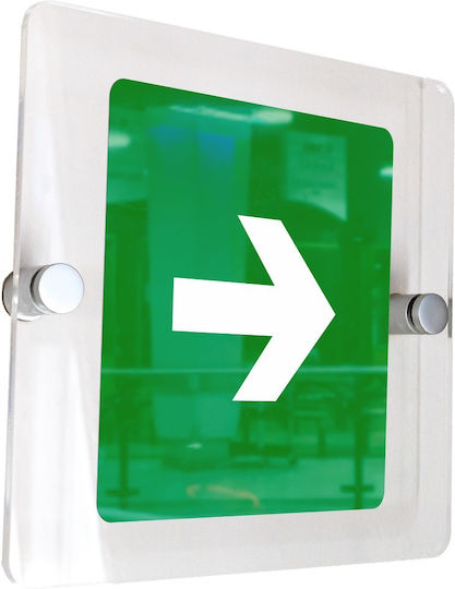 Sign 15x15cm ''Right Direction'' Green-white Thickness 5mm Acrylic Plexiglass 316222