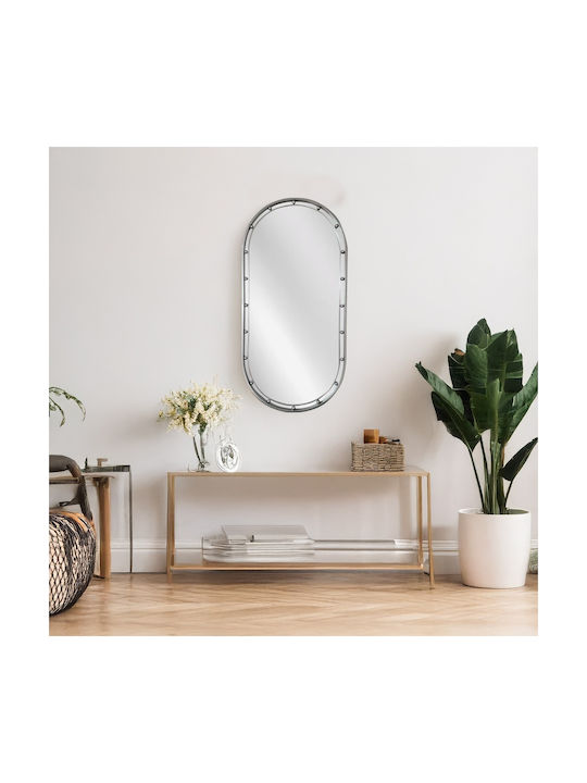 Artekko Dia Wandspiegel Oval mit Silber Metalli...