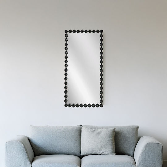 Artekko Dia Oglindă de Perete De Corp Întreg cu Negru Ramă din Metalic 130x70cm 1buc