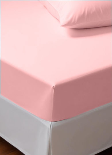 e-Linothiki Кралица 160x200+30см. с Ластик Dreamy Cotton Розов