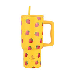 Estia Straw Tumbler XL Save the Aegean 900мл Berry Bright