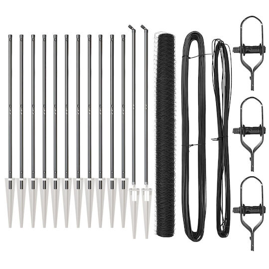 vidaXL Zaun Draht für Gartenzaun aus Metall 150cm 1Stück Gray