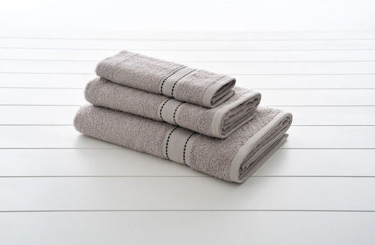Vesta Home Σετ Πετσέτες Μπάνιου 3τμχ Zeta 2 Καφέ Βάρους 480gr/m²