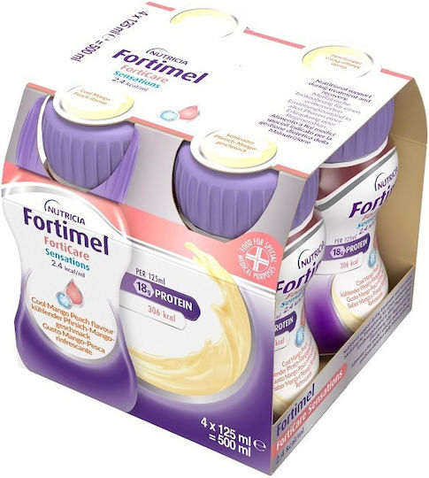 Nutricia Fortimel Forticare Sensations Добавка за Стрес 4 x 125ml Cool Mango Peach