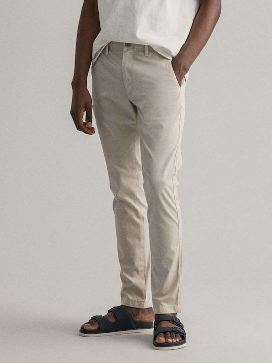 HALLDEN Παντελόνι Chino Ελαστικό σε Slim Εφαρμογή Μπεζ
