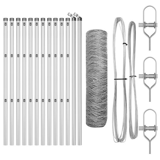 vidaXL Stahl Draht Für Gartenzaunbedarf Von 50x50x50cm 2Stücke Grau