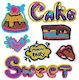 Diamond Painting Kit Stickers Cake 7pcs Various Designs