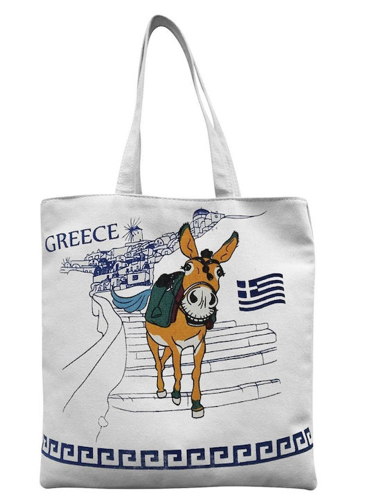 Summertiempo Stoff-Strandtasche Weiß