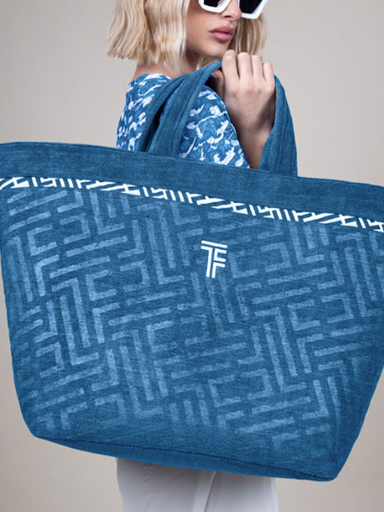 Feel & Touch Icon Fabric Blue Beach Bag