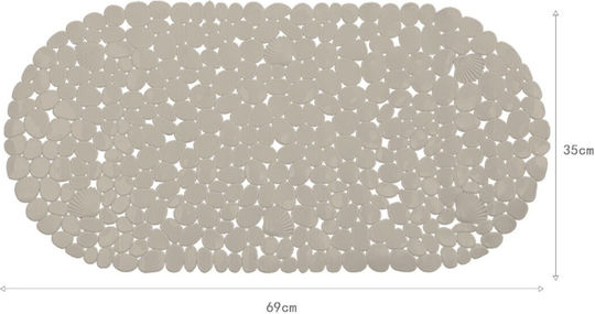 Galifas Rutschfest Badematte Oval GPS-585743-2 Beige 69x35cm
