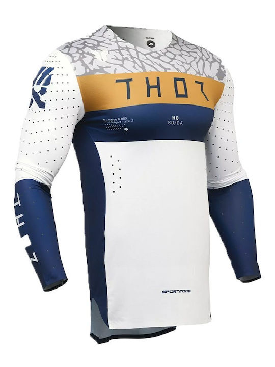 Thor Sportmode Bravo Ανδρική Μπλούζα Motocross Μακρυμάνικη Λευκό Χρώμα