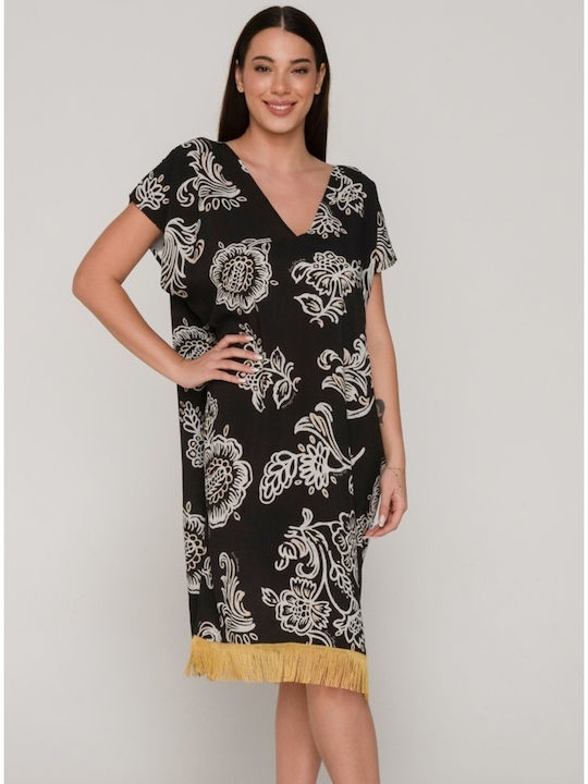 Luna Women's Mini Caftan Beachwear Black