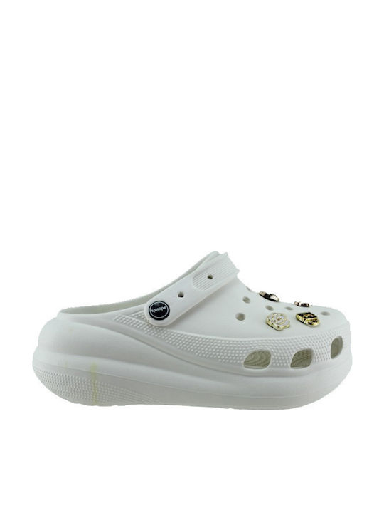 Adam's Shoes Γυναικεία Σαμπό Λευκά