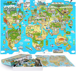 Retro 8-bit Pixel Puzzle 180pcs Level 1 World Map