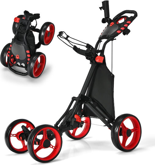 Costway Foldable Aluminum Golf Cart Adjustable Handle Storage Space Sp37604re