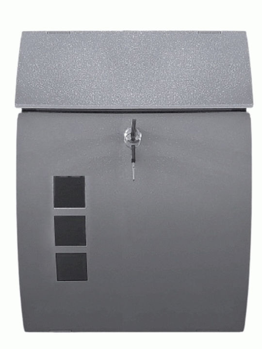 Import Hellas Outdoor Mailbox Metallic in Gray Color