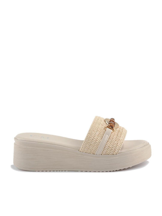 Fshoes Damenplattformen Beige