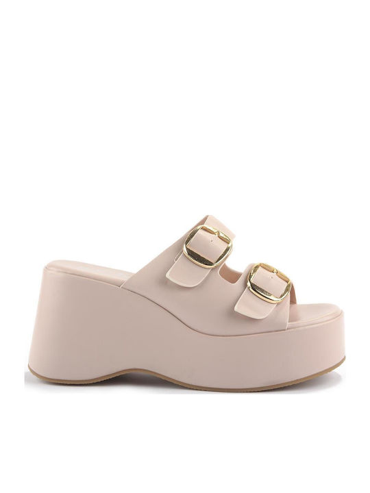 Damenplattformen Beige