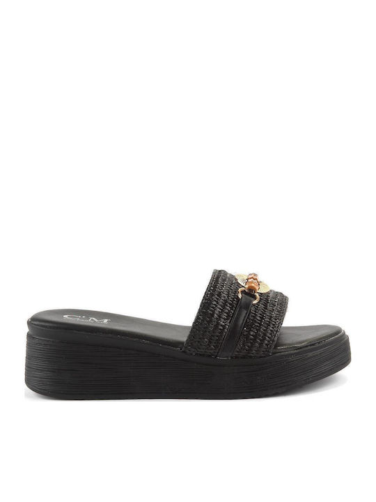 Fshoes Damenplattformen Schwarz