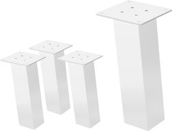 ML-Design Picior Metalic pentru Masă / Măsuță 8x8x30cm Alb