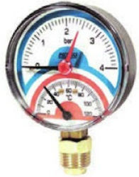 Watts Θερμομανόμετρο Κάθετο Μεταλλικό Ø80 6bar Watts Θερμομανόμετρο Κάθετο Μεταλλικό Ø80 6bar