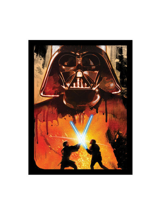 Star Wars Episode Iii Battle Wooden Framed 30x40cm Print Fp14495p