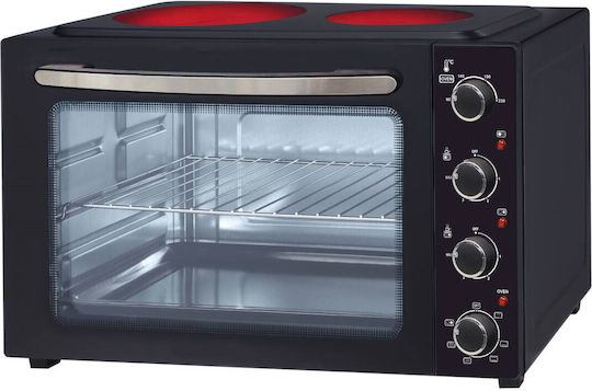 Voltz Electric Countertop Oven 45lt with 2 Burners and Air Black