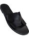 Leather Women's Flat Sandals in Black Color