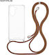 Sonique Armor Clear Silicone Case with Cord for...
