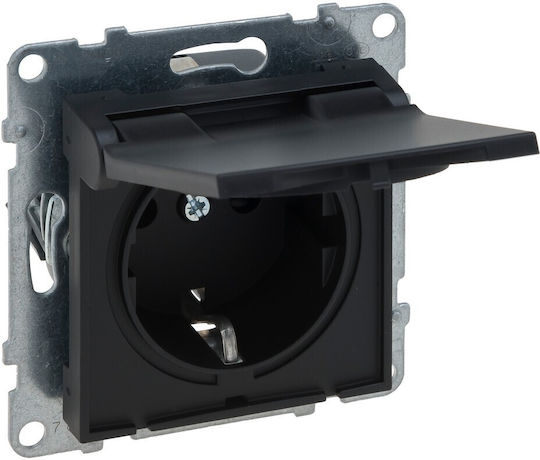 Seano Socket Mechanism 2P+E Cover Black