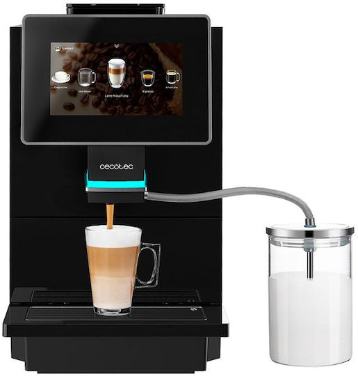 Cecotec Cremmaet Touch Αυτόματη Μηχανή Espresso 1500W Πίεσης 19bar για Cappuccino με Μύλο Άλεσης Μαύρη 01803