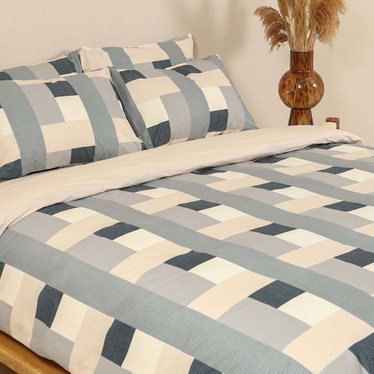 White Fabric Сет Чаршафи 260x270см. Lotta Синьо 4бр