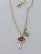 Studio Boneli Gold Plated Burgundy Eye Necklace