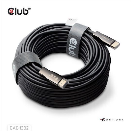 Club3D HDMI 2.1 Ultra High Speed 48Gbps 4K 120Hz HDR VRR Cable HDMI male - HDMI male 30m Μαύρο