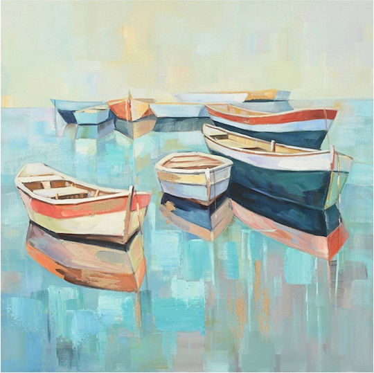 Inart Boatty Εξάπτυχος Πίνακας σε Καμβά 100x100cm