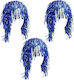 3 Τεμάχια Cosplay Disco Wigs Foil Tinsel Λαμπερά Καπέλα Πάρτι Αστεία Ατμόσφαιρα Εορταστική Διακόσμηση Παράσταση Props Sapphire Blue