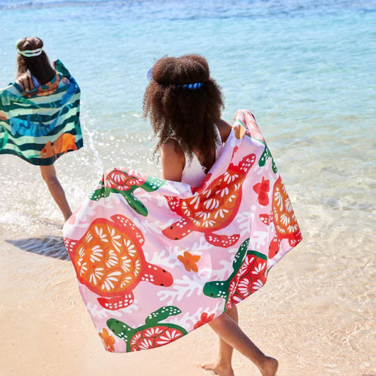 Dock & Bay Kids' Beach Towel Turtley Tropical Microfiber 130x70 cm