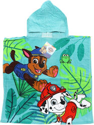Paw Patrol Παιδικό Βαμβακερό Πόντσο Θαλάσσης 55x110εκ Ye18269 Βεραμάν