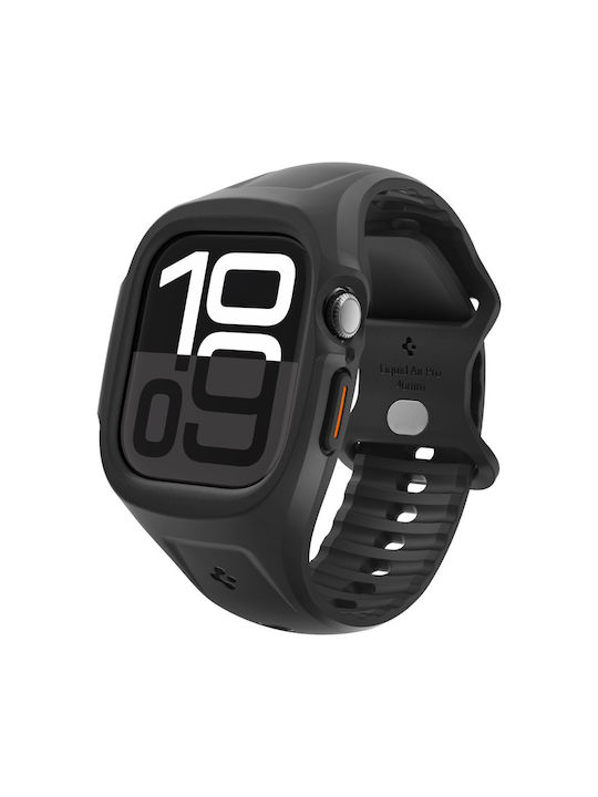 Spigen Liquid Air Pro Matte Silikonhülle in Schwarz Farbe für Apple Watch 10 46 mm
