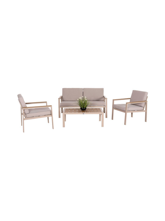 Garten- und Outdoor-Möbelsets Safin 4 Stück Braune mit Kissen