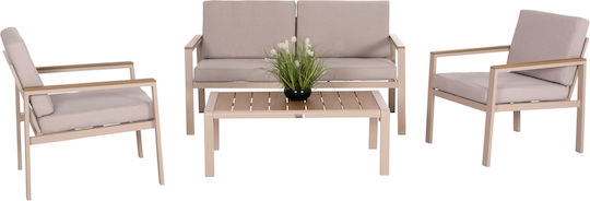 Garten- und Outdoor-Möbelsets Typsatz Wohnzimmer 4 Stück mit Kissen