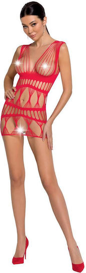 Red Mesh Mini Dress Bs089 by Passion