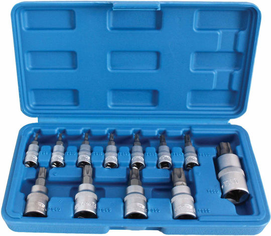 Techman Căpăcei Torx cu Patrat de Prindere 1/2" Set 13buc